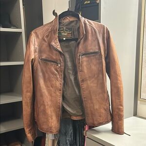 Michelangelo Brown Leather Motorcycle Jacket